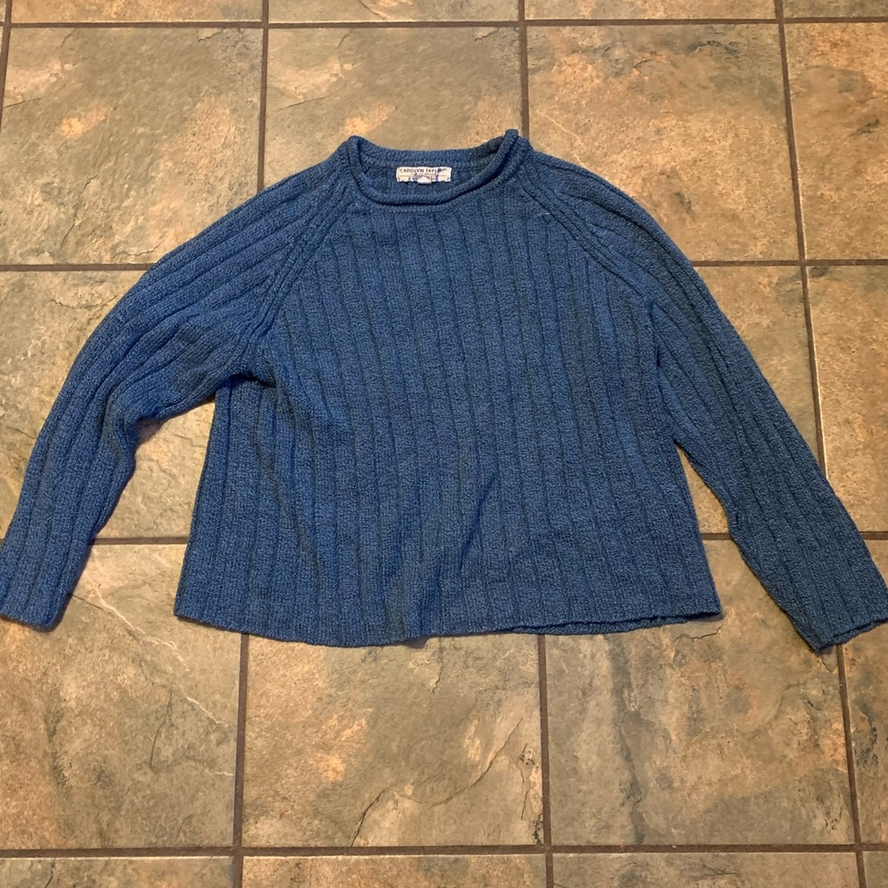 Navy blue knitted sweater